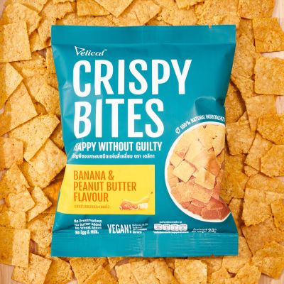 Delica เดลิก้า คริสปี้ไบท์ ธัญพืชอบกรอบ รสกล้วยหอม &amp; เนยถั่ว Crispy Bites Banana &amp; Peanut Butter Flavour (30g)