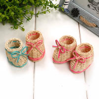 24pcs Rattan Baby Shoes Baby Shower Souvenir Gift for Guests Pregnancy Congrats Idea Gender Reveal Baby Shower Decorations