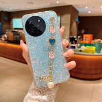 เคสโทรศัพท์ KONSMART สำหรับ Realme 11 4G 5G 11X5G 11 Pro 11 Pro 11 + 5G ใหม่ล่าสุด2023หรูหราสร้อยข้อมือรูปดอกคามีเลียแวววาวกรอบโทรศัพท์เทอร์โม TPU นิ่มสำหรับ Realme C51 C53 C55 NFC