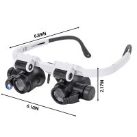 【Be worth】 yiyin2068 8X/15X/23X LED Magnifier Glasses Two LED Lights Adjustable Mounted Lamp Magnifying Glasses Household Optical Tools