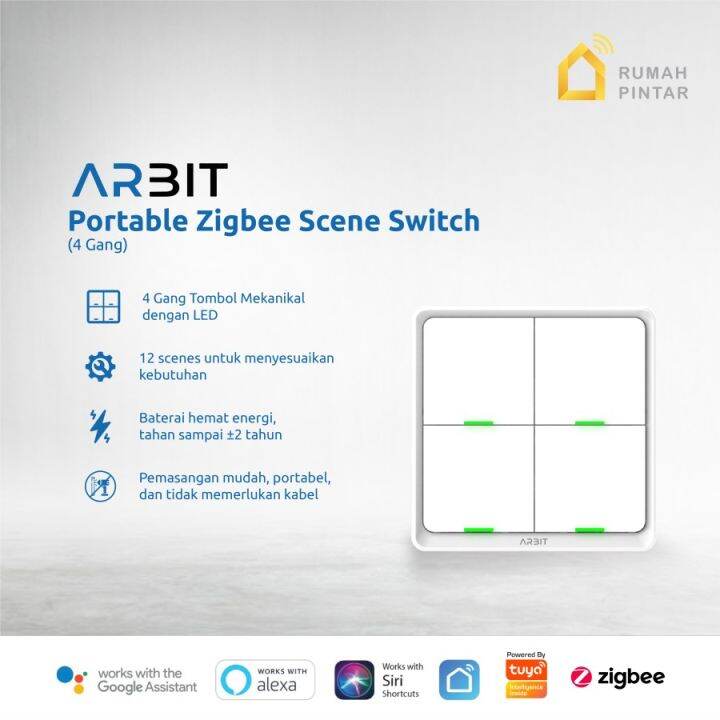 ZigBee 4 Gang Portable Scene Switch Remote