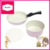 ชุดเครื่องครัว IRIS OHYAMA CC-SE3N 3 ชิ้น สีชมพูCOOKWARE SET IRIS OHYAMA CC-SE3N PINK 3PCS **หมดแล้วหมดเลย**