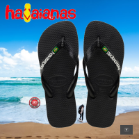 Havaianas Brasil Logo รองเท้าแตะแบบมีหู unisex รุ่นฮิตตลอดกาล พื้นยางหนานุ่ม ของแท้ ของแท้ 100%