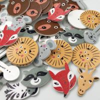 25/50/100pcs 2 Holes Animals Shaped Wooden Buttons Craft IY Scrapbooking Decorative Sewing Buttons For Clothing Decoration WB237 Haberdashery