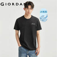 GIORDANO ผู้ชาย เทคโนโลยีขั้นสูง ความรู้สึกเย็นน้ำแข็งออกซิเจนเย็นถักนิตติ้งเสื้อยืดคอกลมแขนสั้น Free Shipping 01023430