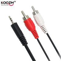 ‘；【。 1PC 1.2M 3.9 Ft  3.5Mm Plug Jack To Dual 2 RCA Male Cable Stereo PC Audio Splitter Aux To 2 RCA Audio Cables