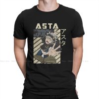 Classic T Shirts For Men Black Clover Asta Cartoon Pure Cotton Tees Round Neck Short Sleeve T Shirt Graphic Printed Clothes
