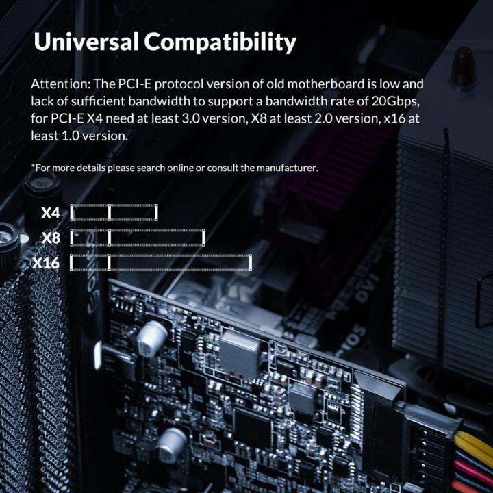 orico-type-usb-c-pci-express-to-usb-3-2-20-gbps-pci-e-express-อะแดปเตอร์การ์ดขยายกับ-asm3242-ชิปเซ็ต-windows-8-10-linux-pe20-1c