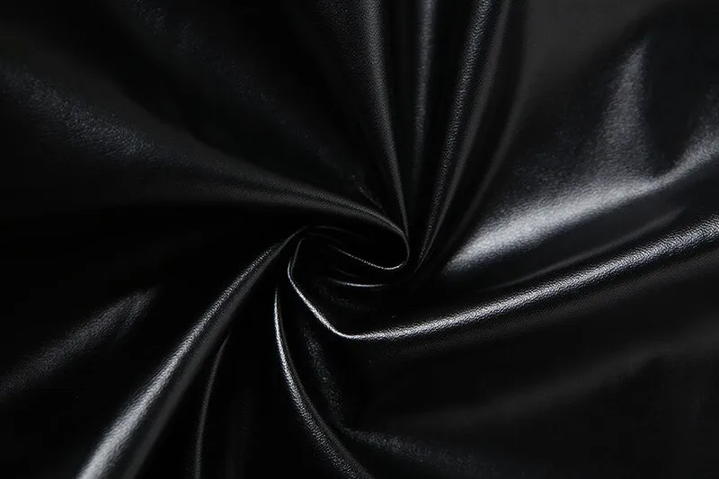 BOOFEENAA Irregular PU Leather Black Dresses for Women Party