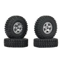 4PCS 54mm 1.0 Beadlock Wheel Rims Tires Set for 1/24 RC Crawler Car Axial SCX24 90081 AXI00001 Upgrade Parts