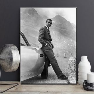 Sean Connery James Bond Dfinger Dfinger กำกับโปสเตอร์ภาพพิมพ์ศิลปะภาพยนตร์บนความคมชัดสูงผ้าใบในร่มกันน้ำสำหรับตกแต่งผนัง
