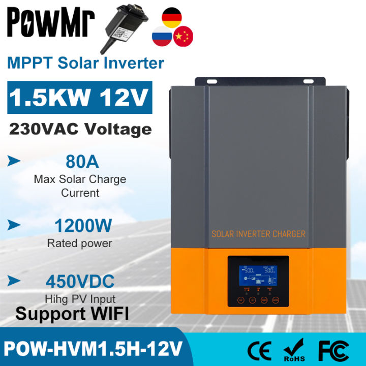 1500W Solar Hybrid Inverter 12V 230V 80A MPPT Off-Grid Pure Sine Wave  Inverter