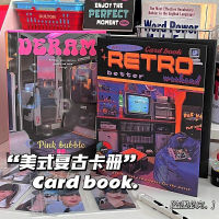 แฟ้มลายRetro better,Deram Vintage ขนาดA5 6ห่วง แฟ้มปกแข็ง แฟ้มการ์ด แฟ้มรูปภาพ 【BB-14】