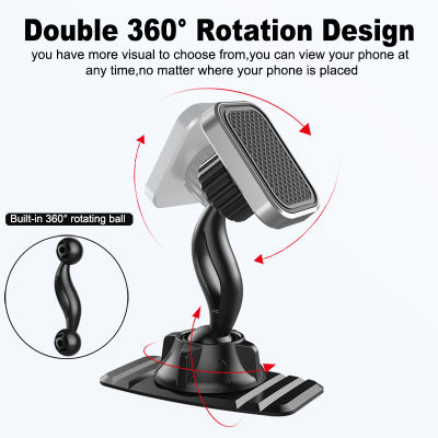 【cw】XMXCZKJ Universal Magnetic Car Phone Holder Double Strong Magnet 360° Rotation Dashboard Cell Phone Holder For 11 Xiaomi ！