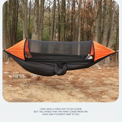 【LZ】▤  Anti-mosquito Net Hammock Outdoor Anti-rollover Double Household Camping Artifact Hanging Chair Adults Kids Camping Rocking Bed
