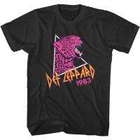 Hot sale DEF LEPPARD BAND graphic Mens 100% Cotton Round Neck Short Sleeve T-Shirt  Adult clothes