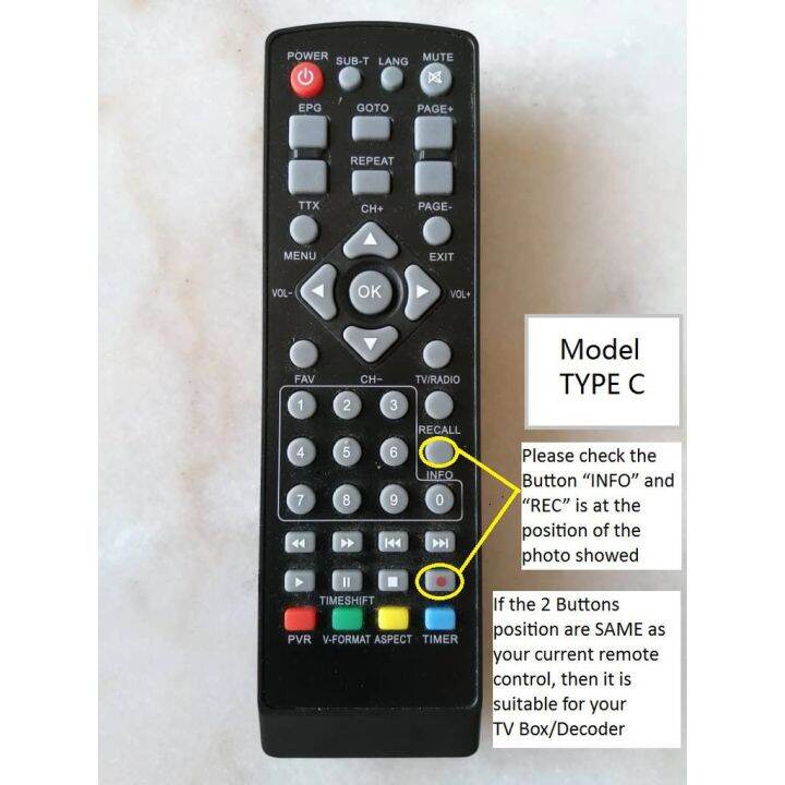 Remote Control DVB T2 DVB S2 (TYPE C) Lazada