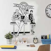[COD] Diner Vinyl Murals Wall Stickers Dining Room Removable Wallpaper Decal Sofa background LC612
