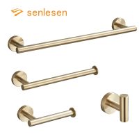 【jw】卐⊙✾  Dourado escovado Conjunto De Hardware Acessórios Banheiro Suporte Papel Higiênico Aço Inoxidável Gancho Parede Toalha Toalheiro