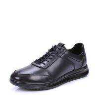 ecco Mens Shoes Breathable Waterproof Black Low-Top Round Toe Lace-Up Leather Genuine Business Casual Yashi207124