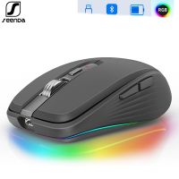 SeenDa Rechargeable Wireless Mouse Dual Mode Mouse with RGB 2.4G Wireless Gaming Mice Bluetooth Ergonomic Mouse for PC Laptop Basic Mice