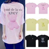 ADLV 23ฤดูร้อนเสื้อยืดตุ๊กตาน่ารักพิเศษแขนสั้นพิมพ์ลายหมีน้อยกลับ