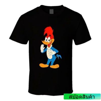 เสื้อยืดคอกลม ผ้าฝ้าย พิมพ์ลายการ์ตูน Woody Woodpecker แฟชั่นคลาสสิก สําหรับผู้ชาย  QQ8Q