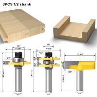 【2023】 MULTI DEAL 3ชิ้น/เซ็ต1/2 "12.7มิลลิเมตร12มิลลิเมตรก้านตัดกัดไม้แกะสลักร่องร่วมประกอบเราเตอร์บิต3/4" T-สล็อตตัด