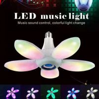 Music Rhythm Colorful Lights Audio Foldable Bulb Remote Control Bluetooth-Compatible Deformable Smart Home Led Lamp Night Lights