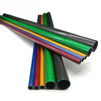 1Pcs 1000mm 3K Colorful Full Carbon Fiber Tube high composite hardness material for fishing rod  plant protection aircraft Wires Leads Adapters