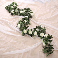【cw】Silk Artificial Rose Vine Hanging Flowers for Wedding Home Garden Living Room Wall Decoration Rattan Fake Plants Leaves Garland ！