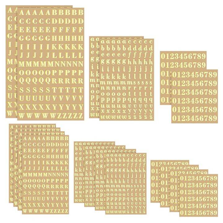 18 Sheets Small Letter Stickers Mini Numbers Stickers Letter Stickers