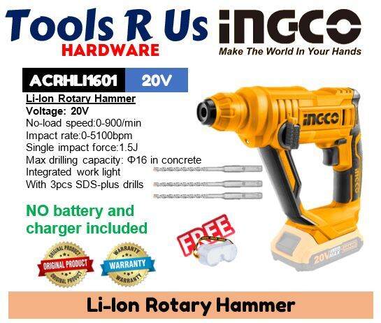 Ingco Li Ion Rotary Hammer 20v Crhli1601 Lazada Ph