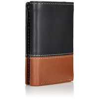 Mens Leather Hunter Trifold Wallet With ID Window (brown)