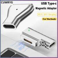 CUWRYG ไฟแสดงสถานะ LED คอนเนคเตอร์ ที-ทิป แล็ปท็อป ตัวแปลงปลั๊ก อะแดปเตอร์ USB C ประเภท C ถึง MagSafe 2 แม่เหล็กแบบแม่เหล็ก