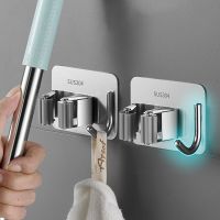 Broom and Mop Holder Wall Mounted Mops Holder  Stainless Steel Heavy Duty Broom Racks for Laundry Room Garage Garden Bathroom Picture Hangers Hooks