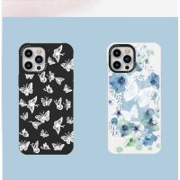 Casetify เคสโทรศัพท์มือถือ ซิลิโคนนิ่ม ลายผีเสื้อ MY BLUE GARDEN ของแท้ สําหรับ For  7 8 Plus X XS XR 11 12 13 Pro Max