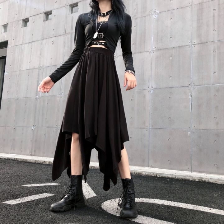 dark-black-irregular-high-waist-skirt-goth-punk-gothic-black-harajuku-long-vintage-skirt-korean-fashion-clothing