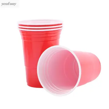 100pcs / Set Of 450ml Red Disposable Plastic Cup Party Cup Bar Restaurant  Supplies Houseware Househ