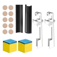 18 Pcs Pool Cue Repair Kit Include 2 Cue Clamp 10 Pool Cue Tips Billiard Cue Tips Shaper Chalk Square Billiard