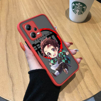 GGK เคสสำหรับ Xiaomi Redmi Note 12 5G Xiaomi Poco X5อนิเมะ5G เคสโทรศัพท์ฆ่าปิศาจตนคามาโดแทนจิโร่แบบนิ่มเคสมีน้ำค้างแข็งโปร่งใสแข็งคลุมทั้งหมดป้องกันกล้อง