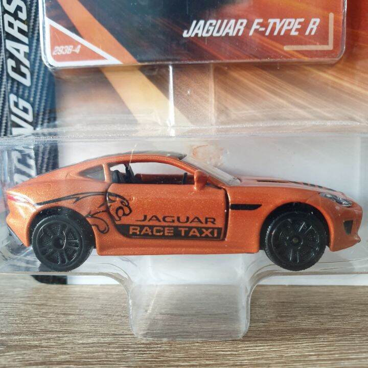 โมเดลรถเหล็ก-majorette-jaguar-f-type-r-race-taxi-racing-cars-orange-สีส้ม-เปิดประตูรถได้-โมเดลรถสะสม