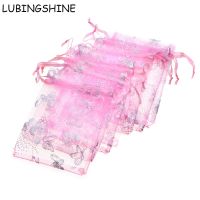 [HOT YAPJLIXCXWW 549] LUBINGSHINE ขายส่ง50ชิ้น Organza กระเป๋าผีเสื้อออกแบบงานแต่งงานถุงเครื่องประดับถุงบรรจุภัณฑ์ผสมสี7X9 9X12 10x15 13x18cm