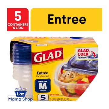 GladWare Entre Food Storage Containers with Glad Lock Tight Seal, BPA Free