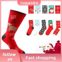 RUPANBO039392692 Cute Xmas Gift Warm Winter Snowflake Christmas Socks Cotton Blend Deer Snowman