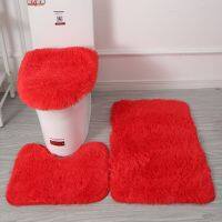 【YF】♙  3Pcs/set Set Soft Fluff Shower Non-slip Floor for Toilet Rugs Lid Cover Products