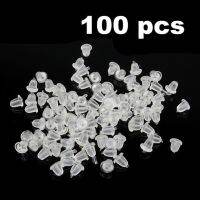 100 Pcs/Set Soft Clear Earrings Stud Back Stopers Transparent Plastic Plugs XIN Shipping