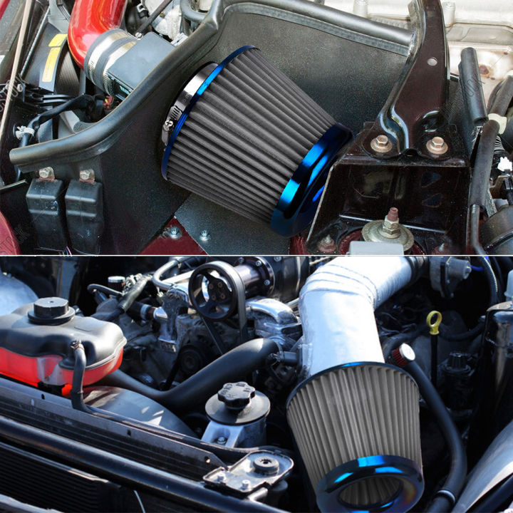 burnt-blue-neck-3-76mm-high-flow-cold-air-intake-air-filter-power-intake-air-inlet-system-หัวเห็ดเครื่องฟอกอากาศ-universal