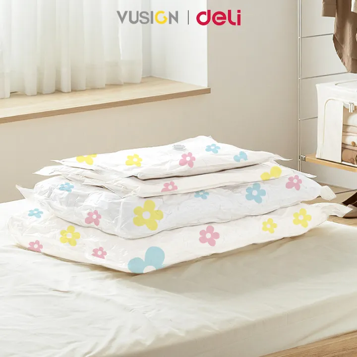 Vusign by Deli Ziplock Plastic Bag Reusable Travel Vacuum Bag For