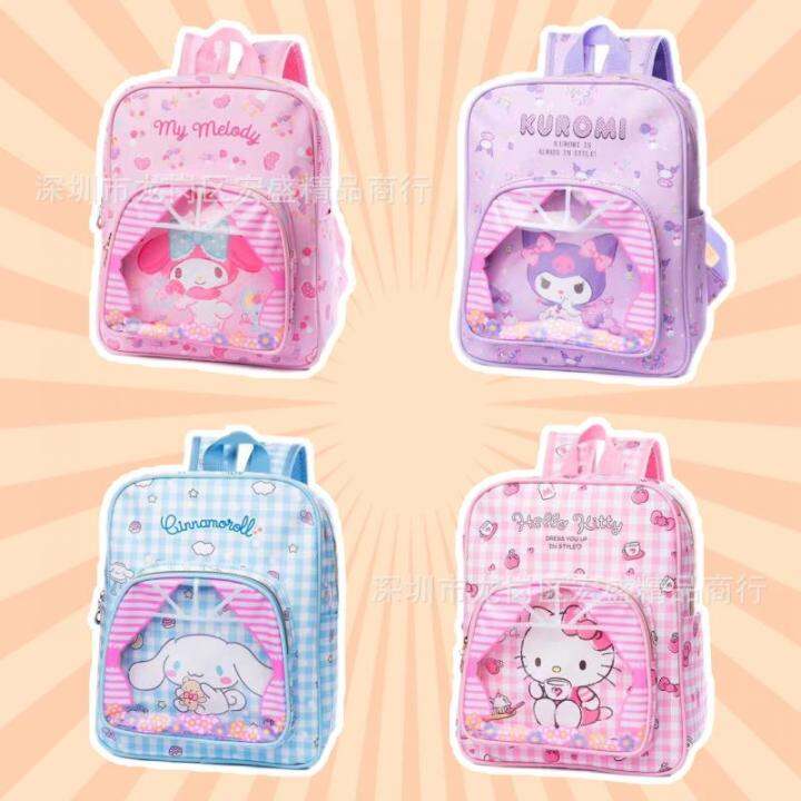 sanrios-kawaii-hello-kittys-cinnamoroll-kuromi-my-melody-cartoon-cute-leather-transparent-childrens-backpack-school-bag